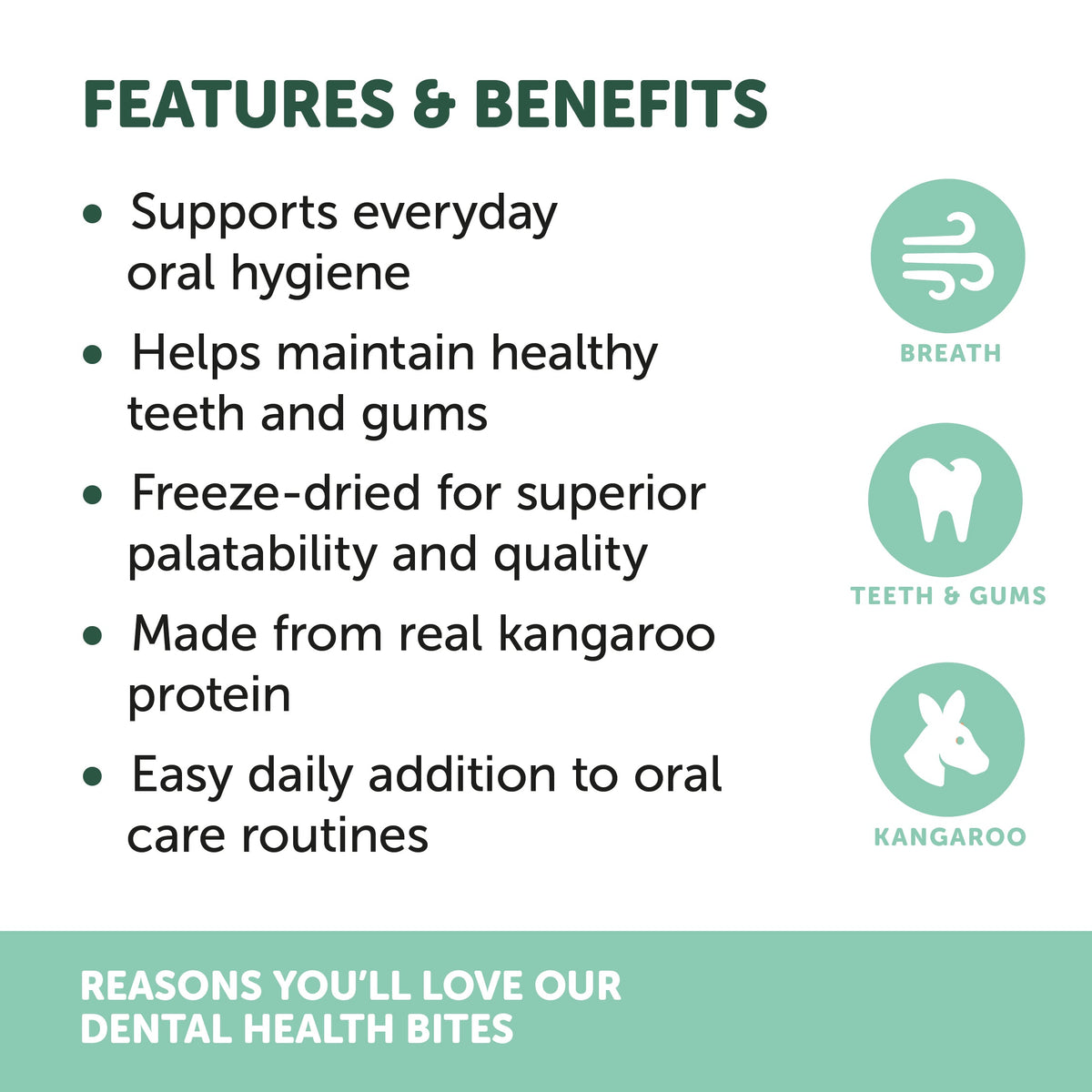Natural Animal Solutions Freeze Formed Dental Health Bites — brand infographic 2