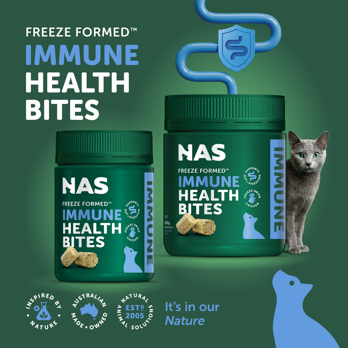 Natural Animal Solutions Freeze Formed Cat Immune Health Bites — brand infographic 2