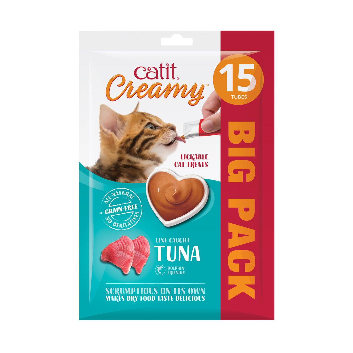 Catit Creamy Cat Treats Lickable Puree 15 x 10g Line Caught Tuna