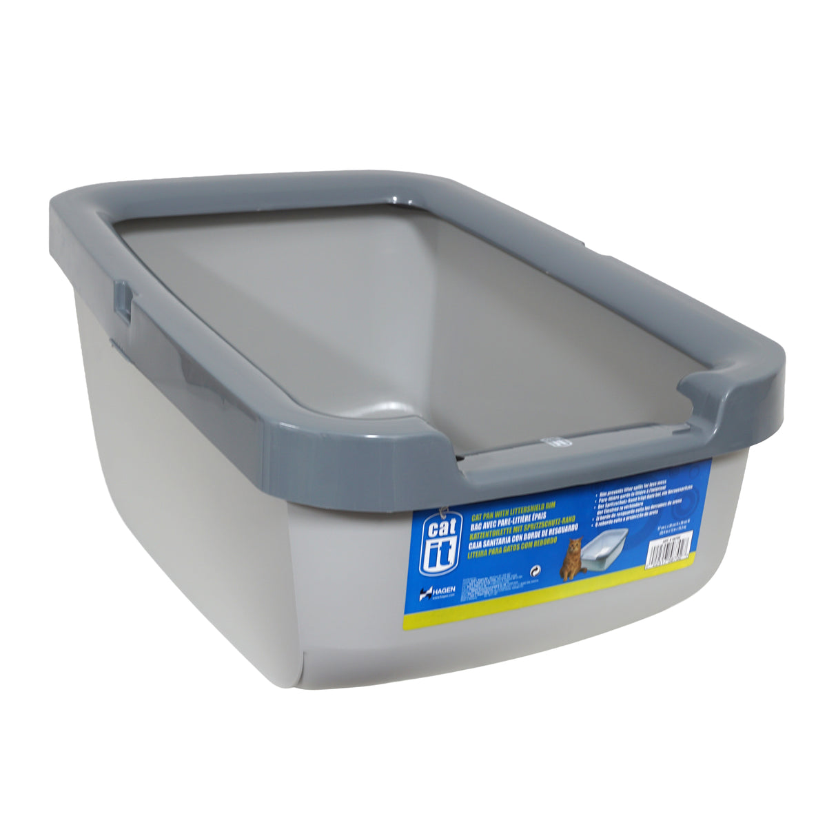 Catit Catsift Deep Base Cat Litter Box with Rim Grey
