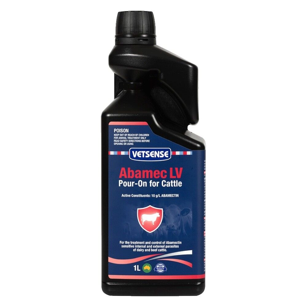 Vetsense Abamec LV Pour On for Cattle front of pack
