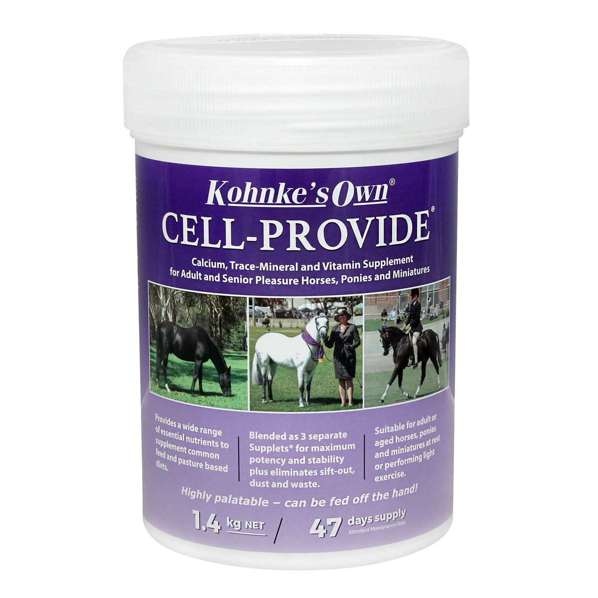 Kohnke's Own Cell-Provide ration balancer for horses, front of pack