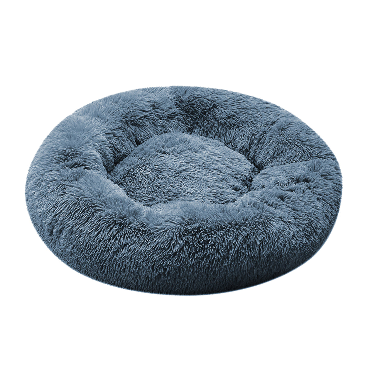 FurKidz Donut Bed in Luxury Pile Medium 60cm in Grey
