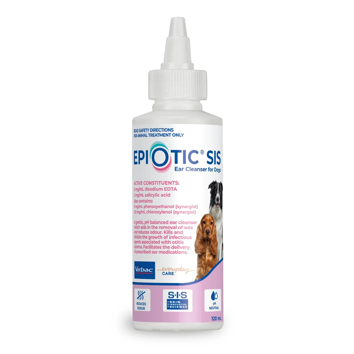 Virbac Epiotic SIS ear cleanser for dogs 120ml – front of bottle