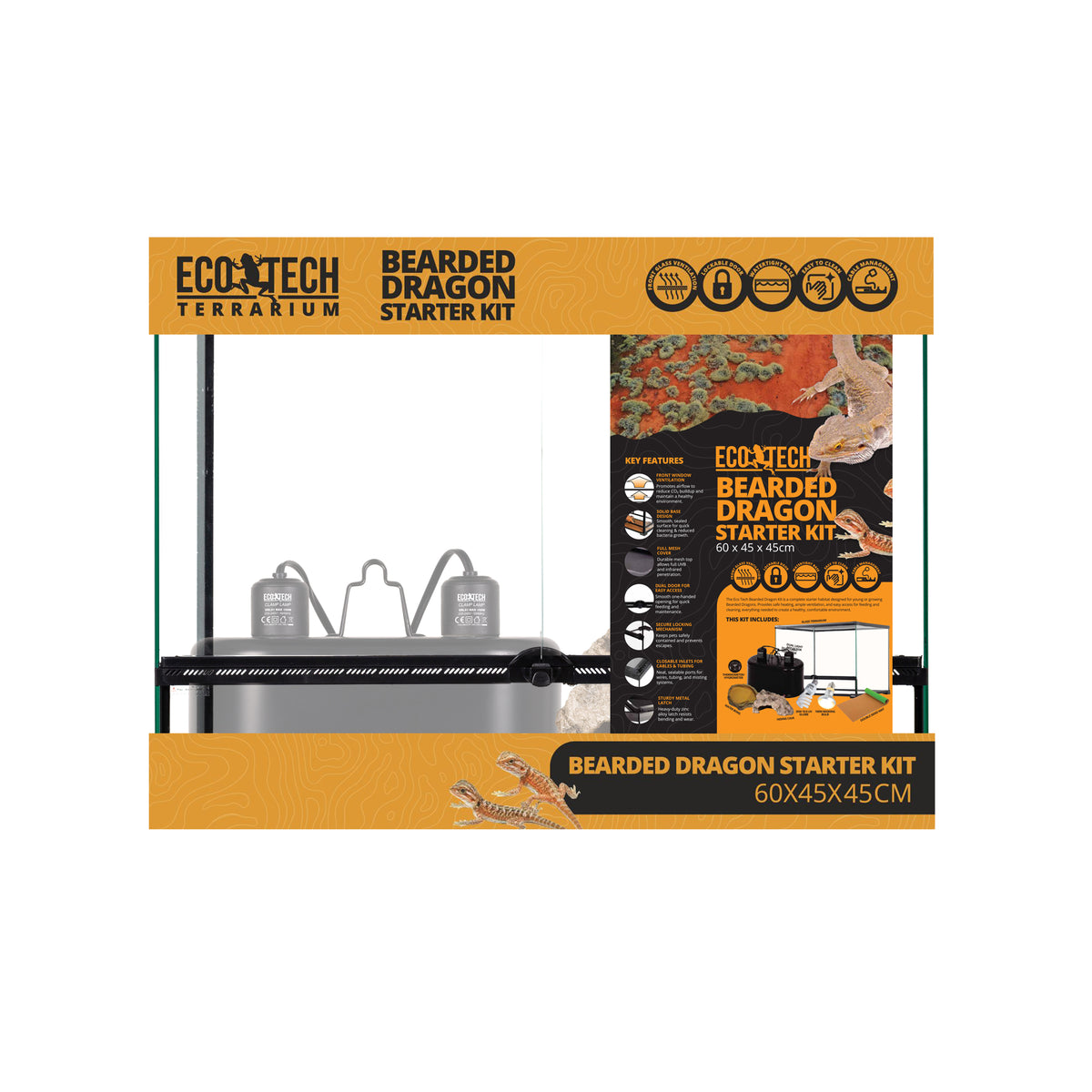 Eco Tech Bearded Dragon Starter Kit 60 x 45 x 45cm | PeekAPaw Pet Supplies