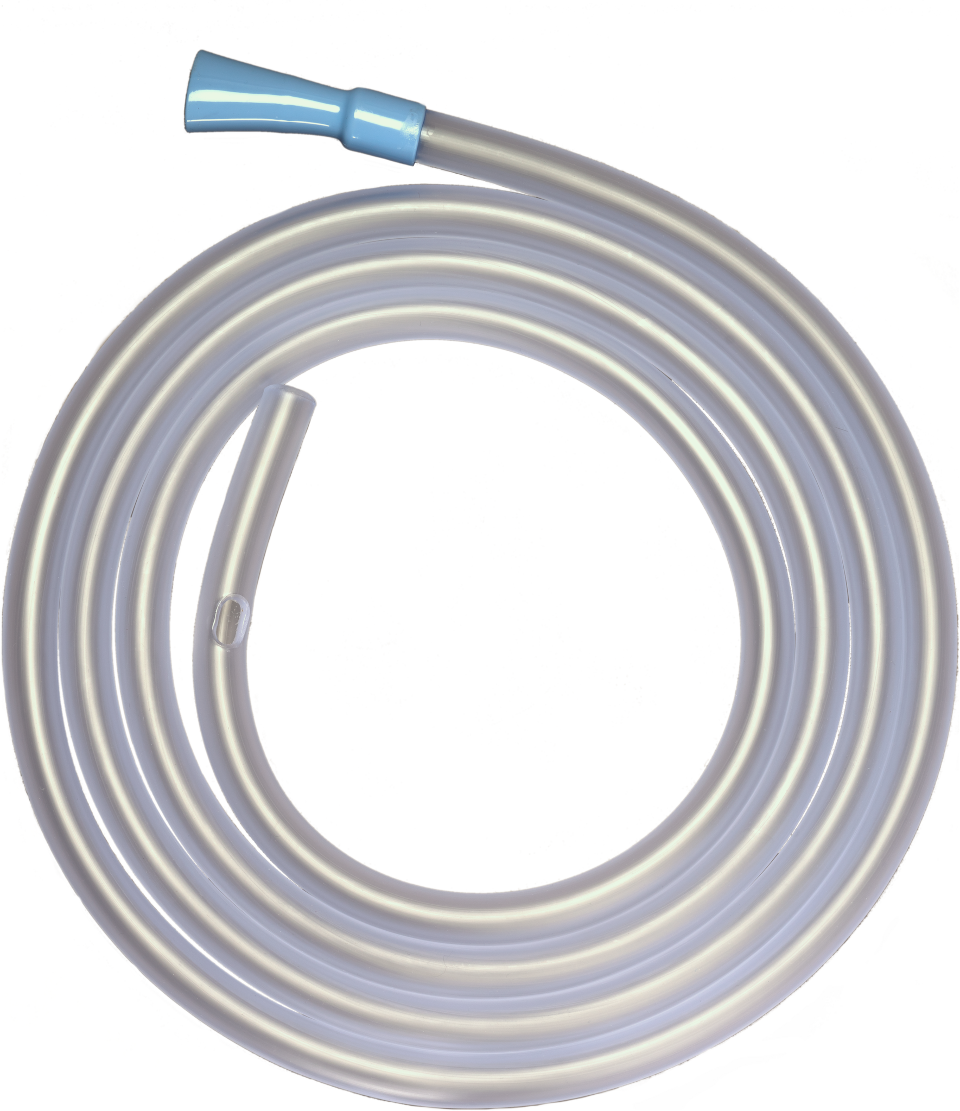 GVP clear horse stomach tube with flared end, coiled