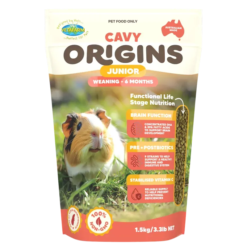 Vetafarm Cavy Origins Junior guinea pig pellets bag