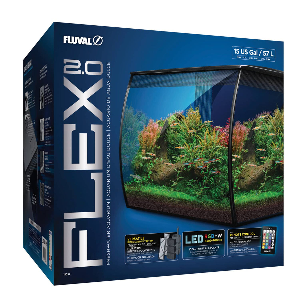 Fluval Flex Aquarium - 57L Black (2.0) | PeekAPaw Pet Supplies