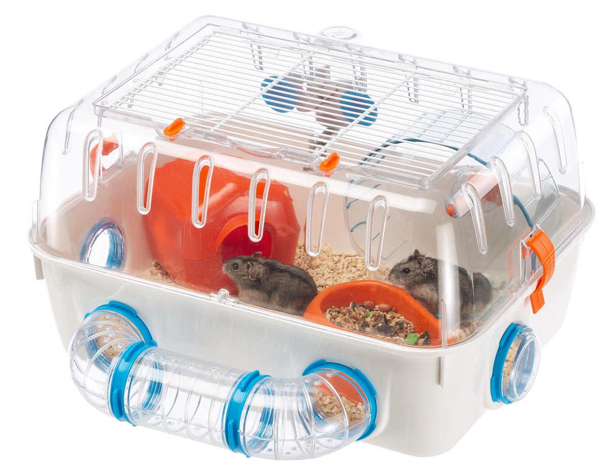 Ferplast COMBI 1 FUN two-storey hamster cage with tubes and a clear upper level