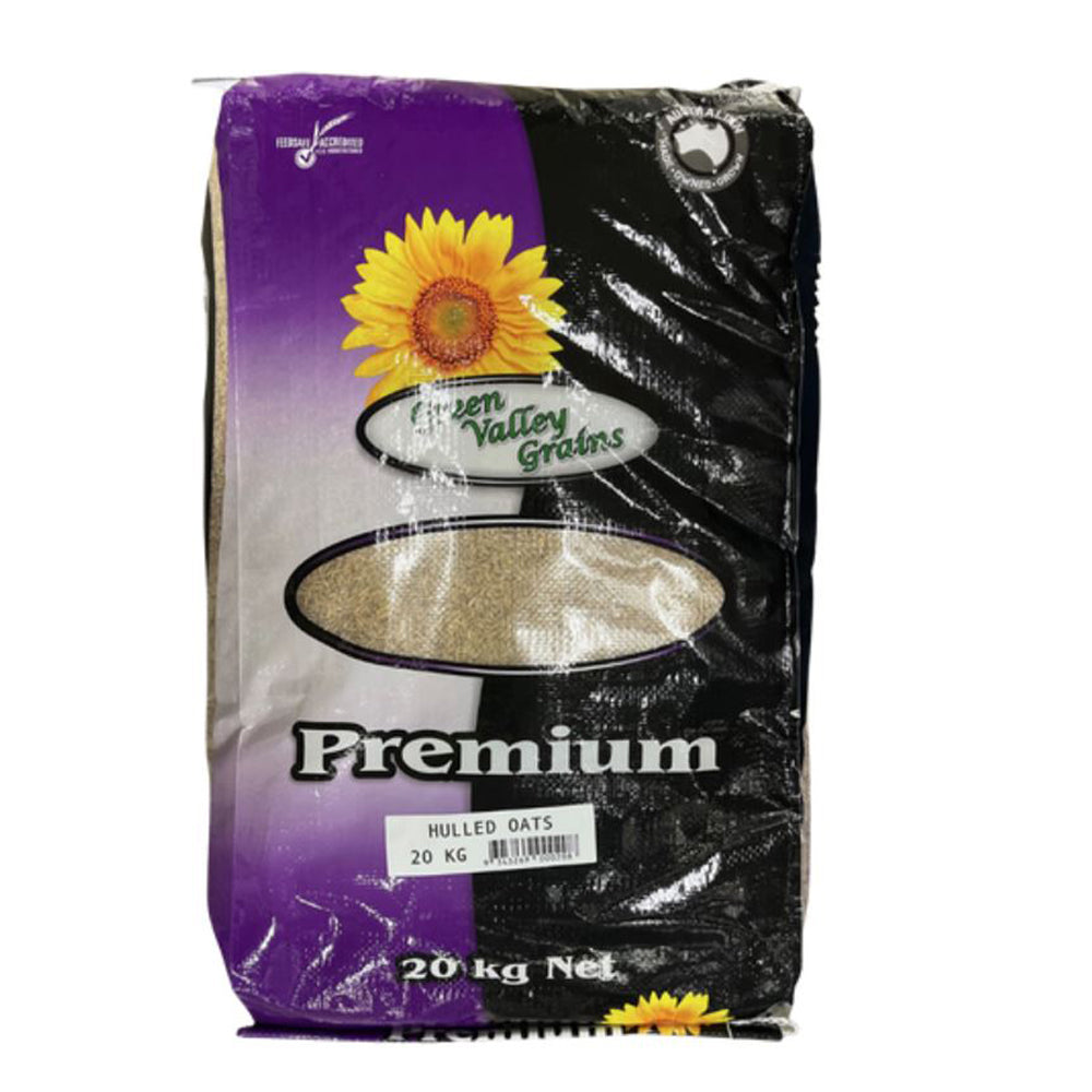 Green Valley Hulled Oats Animal Feed product pack shot