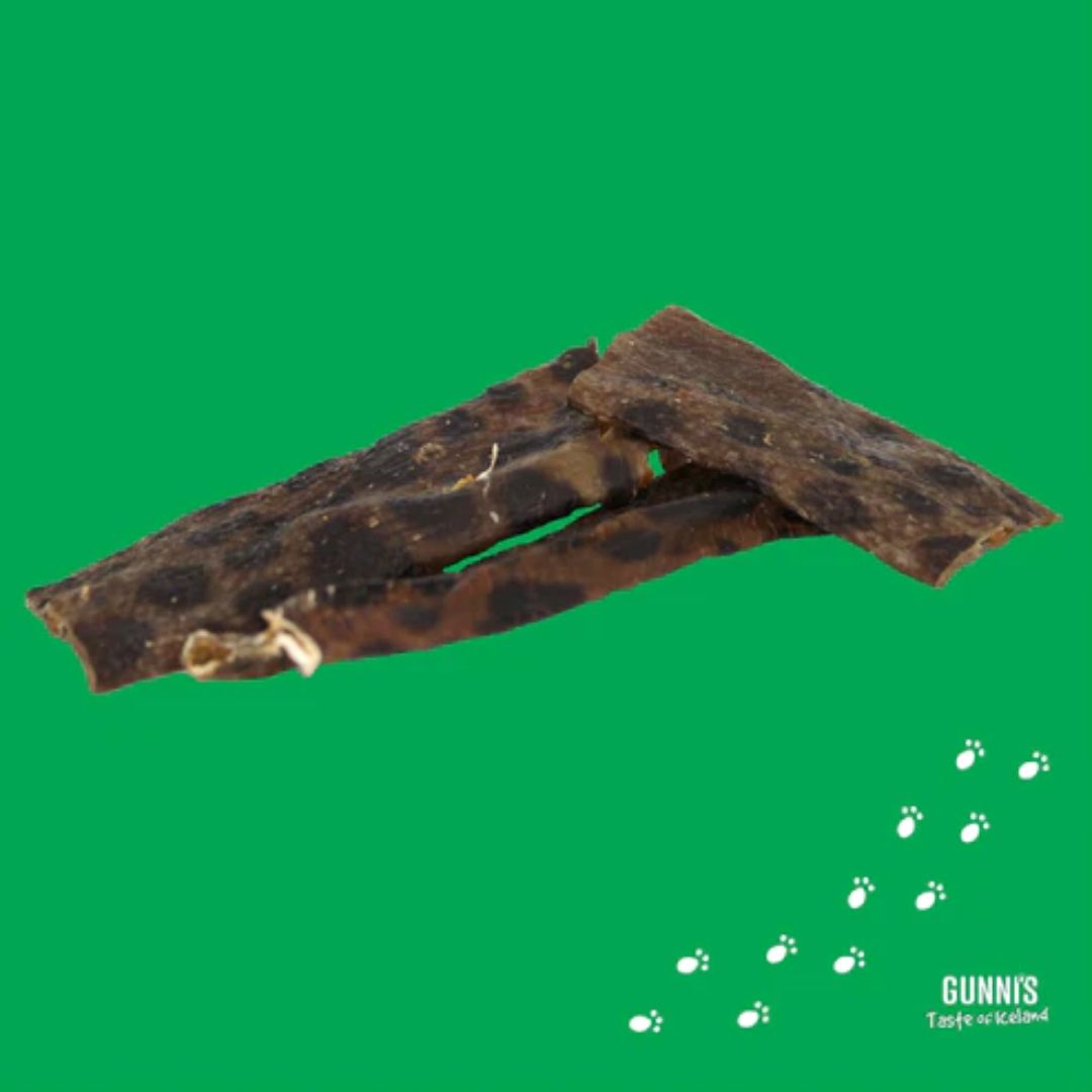 Gunni's Taste of Iceland Dog Treats Wolffish Skin Chips - 255g | PeekAPaw Pet Supplies