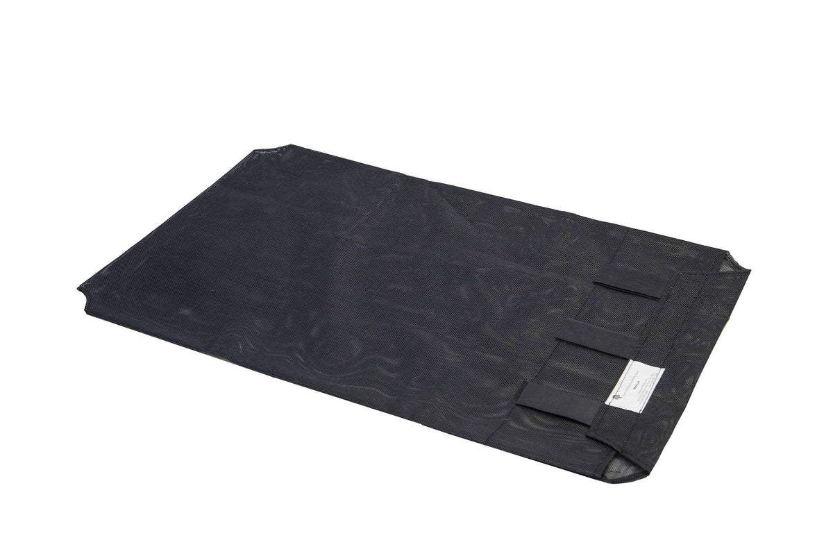 Superior Pet Goods Heavy Duty Flea-Free Dog Bed Cover laid flat with the leg straps and label