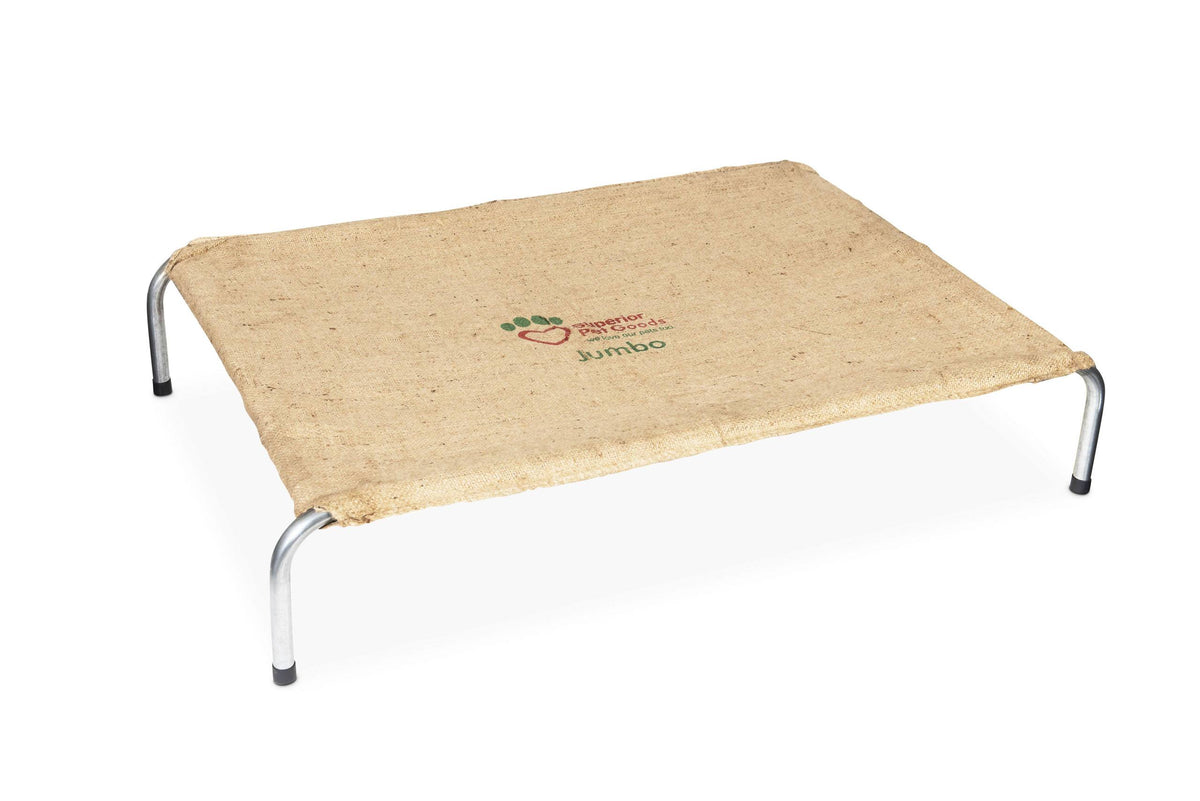 Superior Pet Goods Steel Framed Hessian Dog Bed with a jute cover