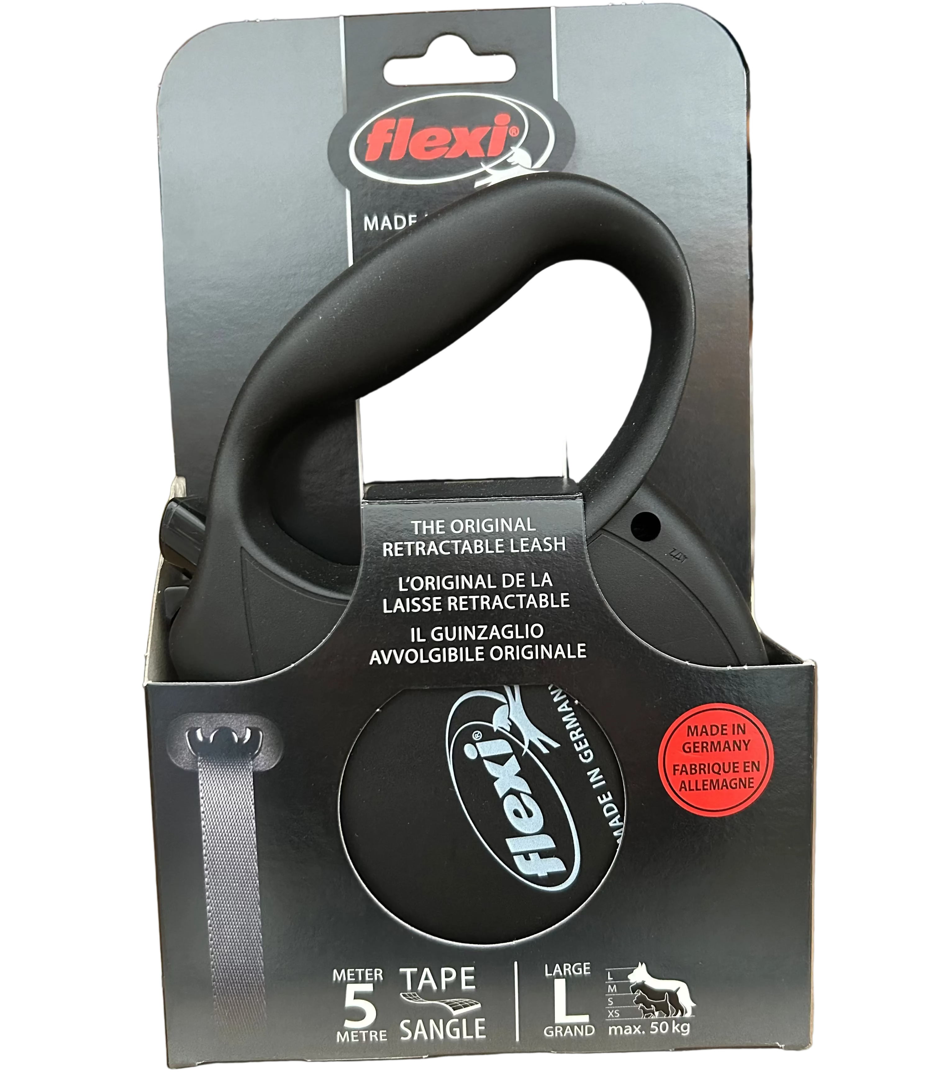Flexi Dog Leash Standard Tape L 5m Black