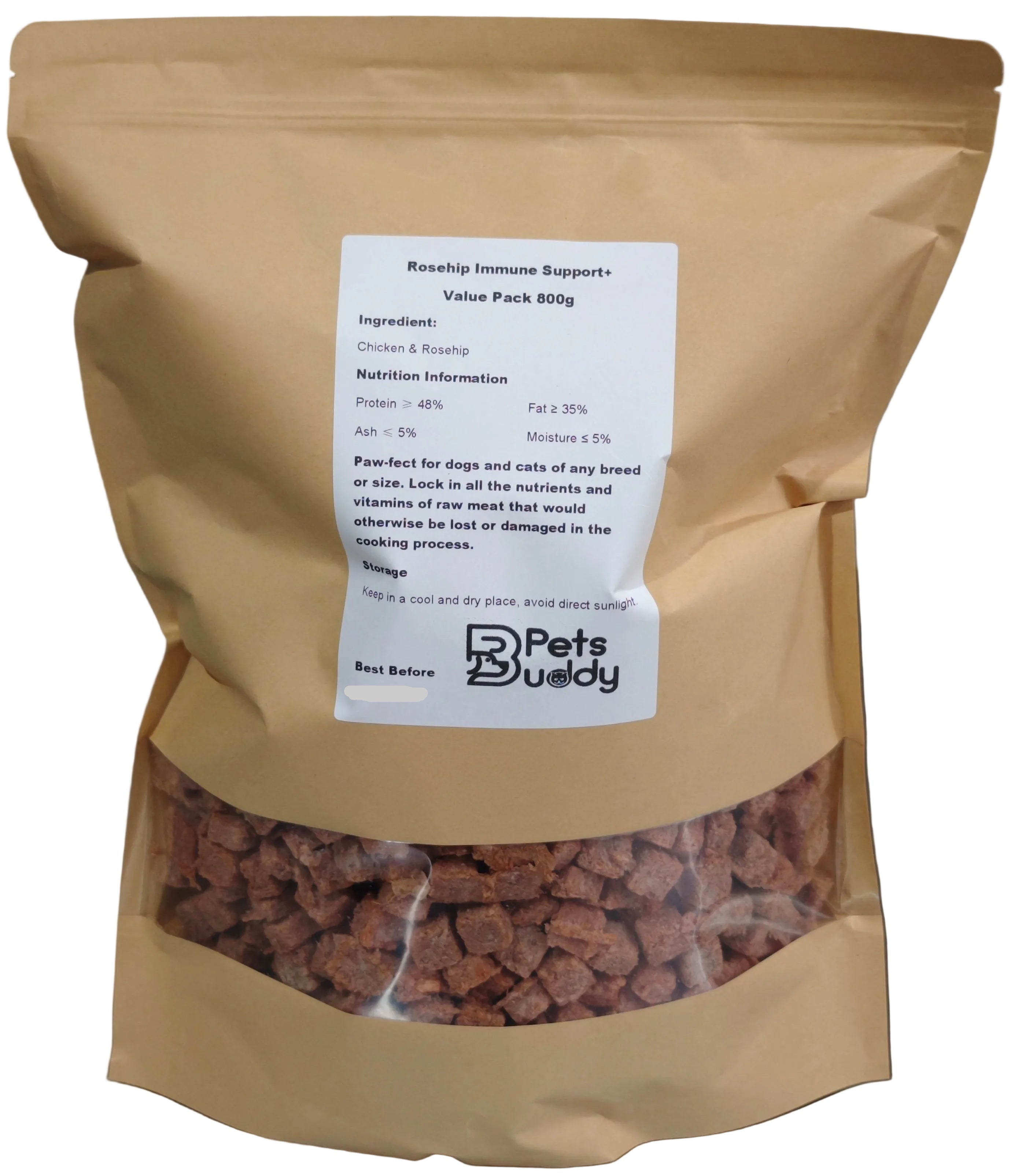 PetsBuddy Chicken Rosehip Immune Support Freeze Dried Dog & Cat Treats