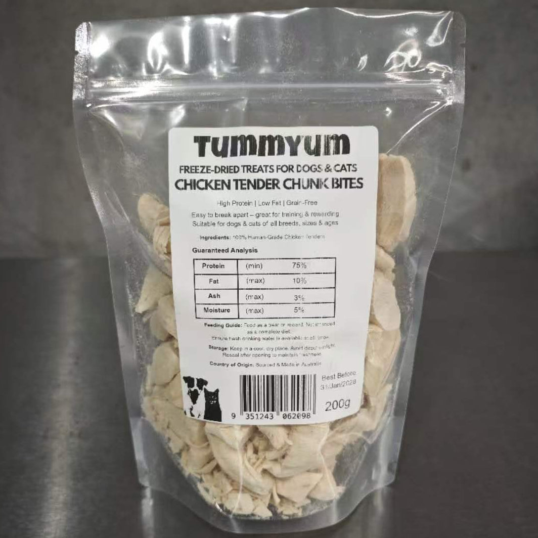 Tummyum freeze-dried chicken tenders front