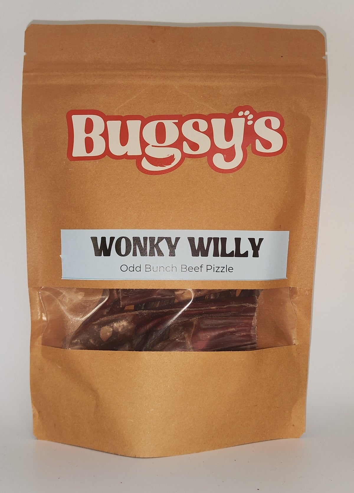 Bugsy's Wonky Willy Bully Sticks Dog Treats 150g