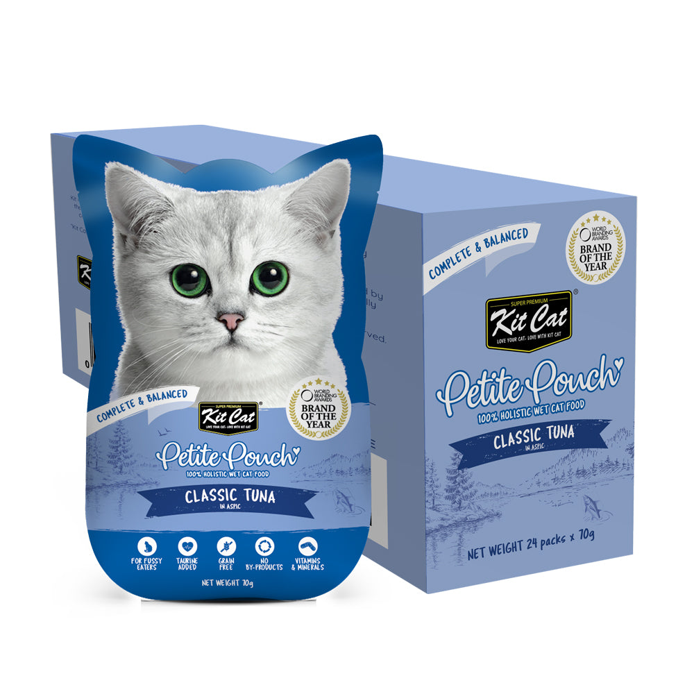 Kit Cat Petite Pouch Classic Tuna 70g display box of 24 pouches