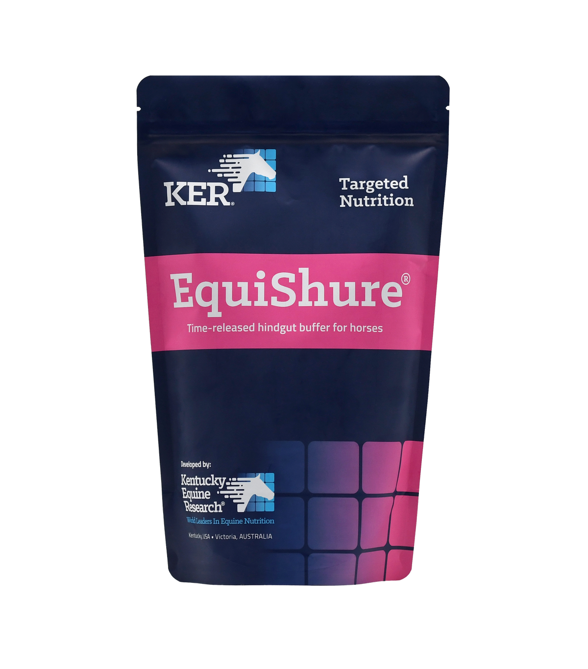 KER EquiShure 1.25kg front label, time-released hindgut buffer for horses
