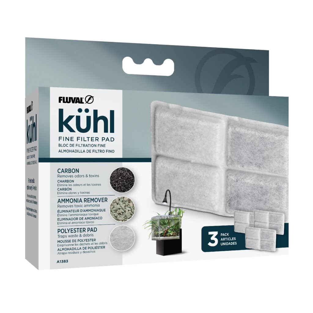 Fluval Kuhl fine carbon and zeolite replacement filter pad, 3 pack