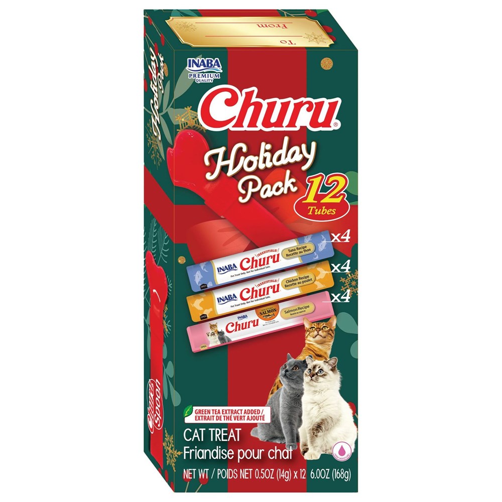 Inaba Cat Treat Churu Puree Holiday Edition with Spoon