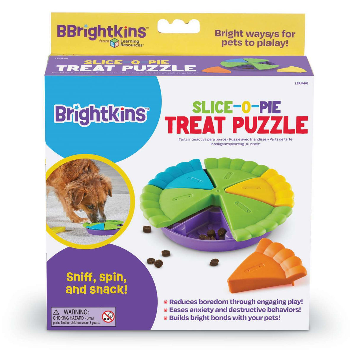 Brightkins Slice of Pie interactive dog treat puzzle