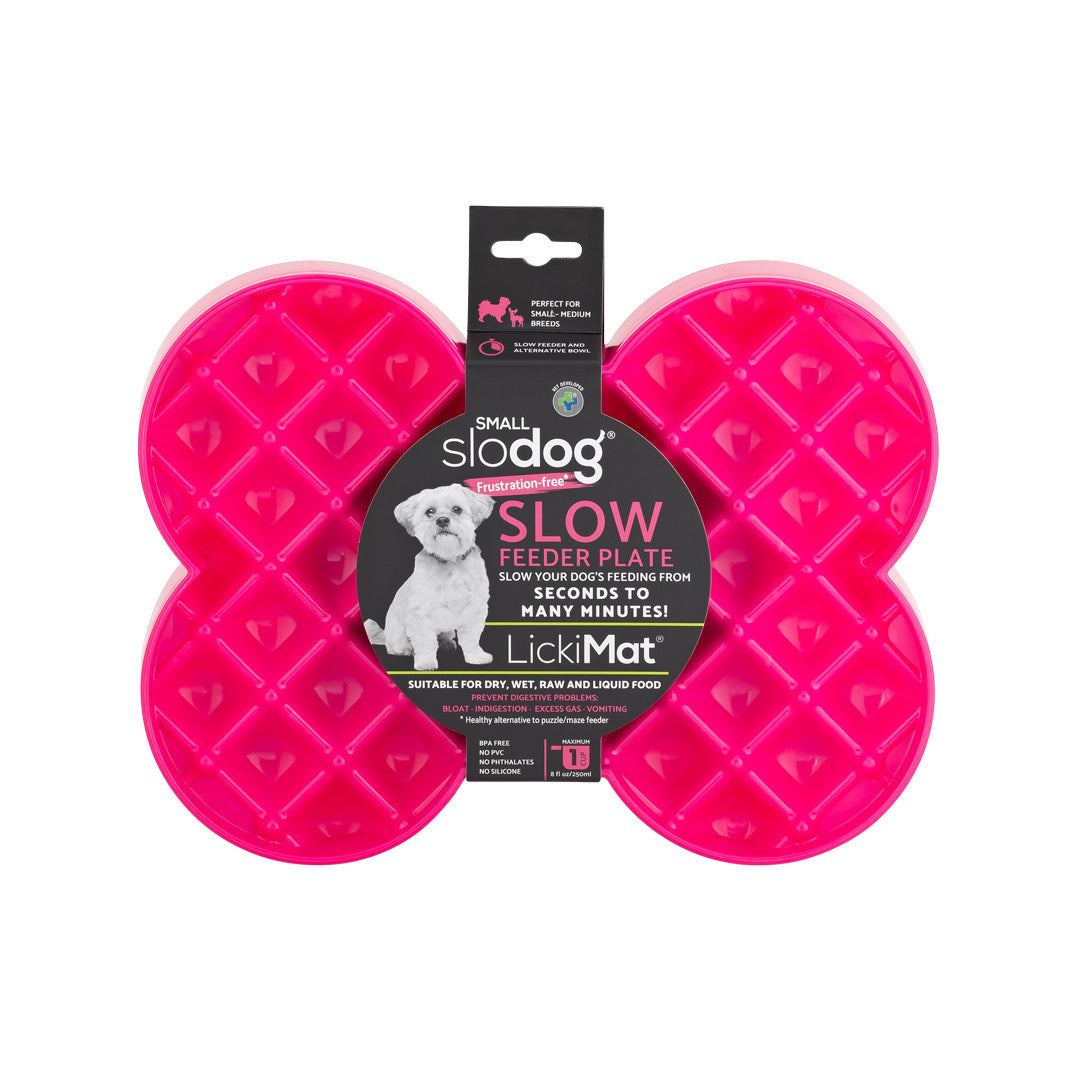 LickiMat Slodog Slow Feeder Plate for Dogs - Small Pink