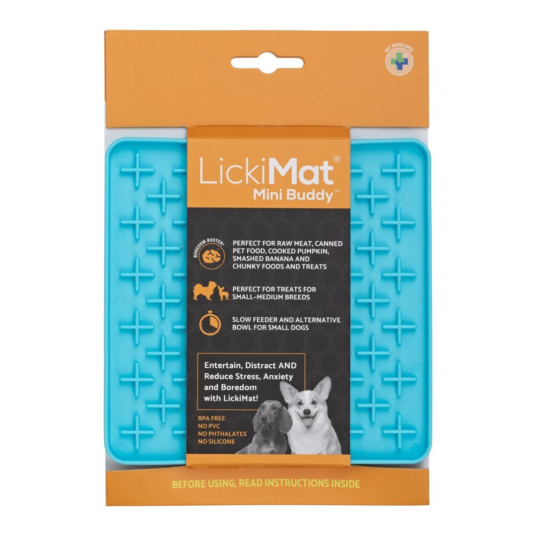 LickiMat Mini Buddy Slow Feeder Mat for Dogs - Turquoise