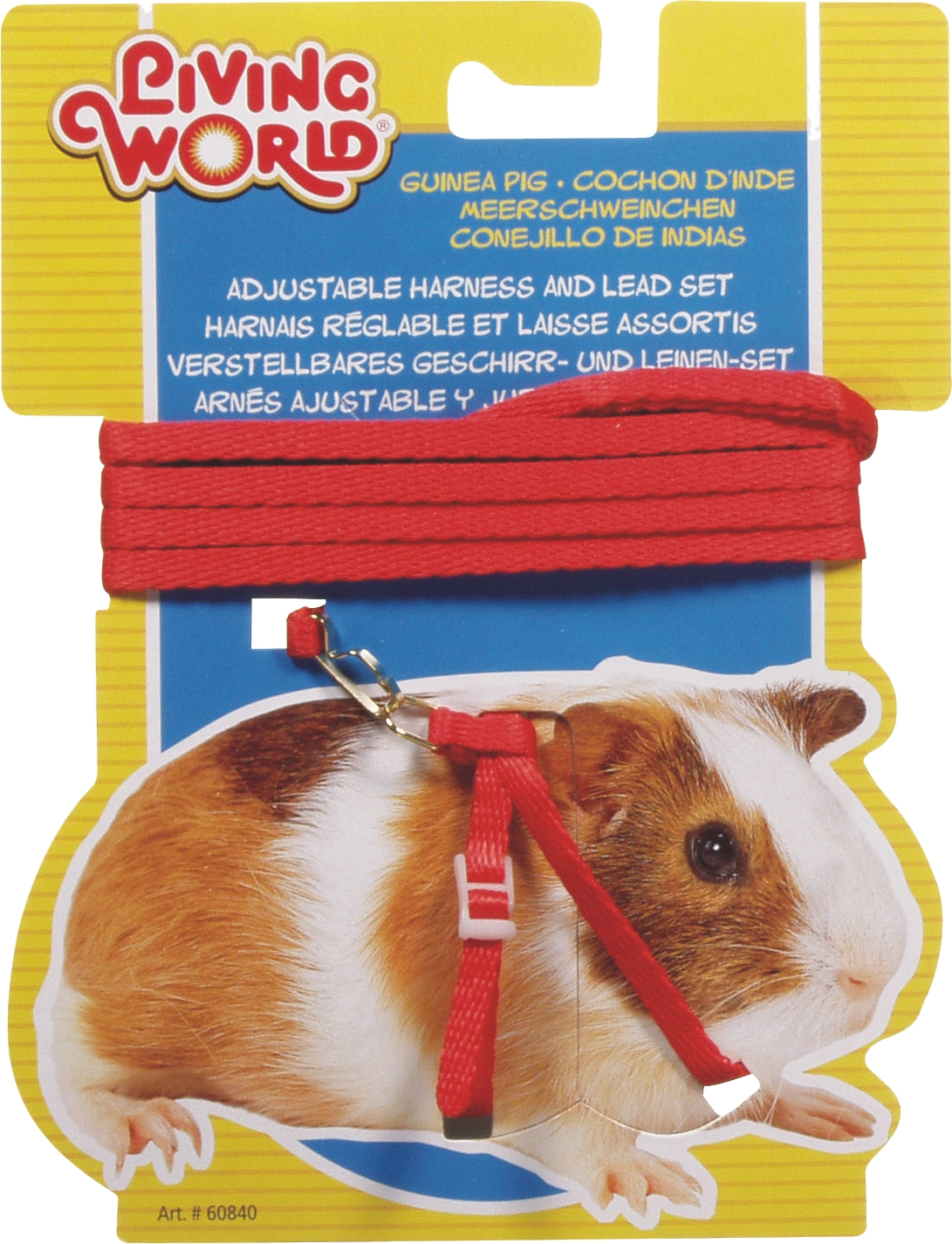 Living World Guinea Pig Harness and Lead Set - Red