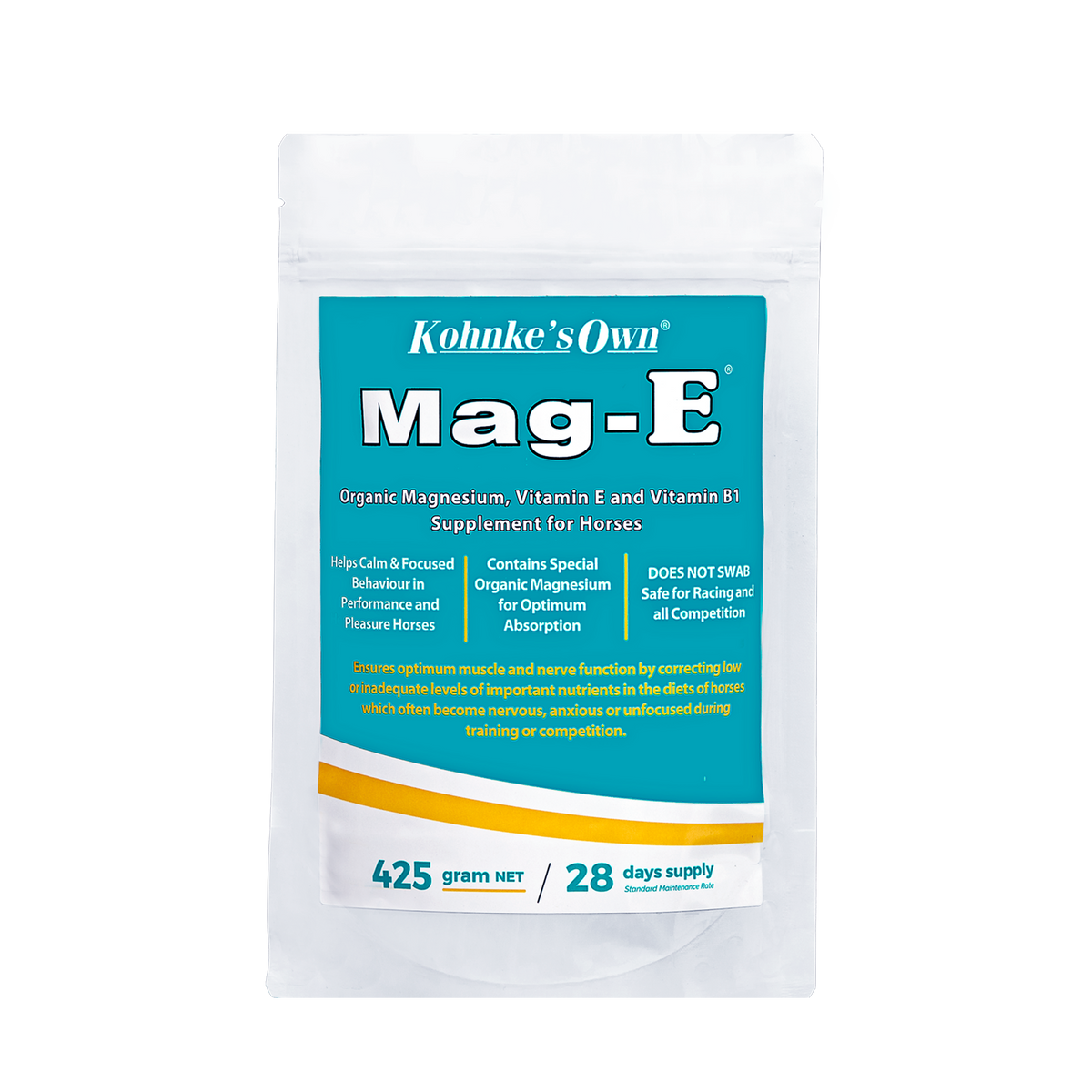 Kohnke's Own Mag-E horse calming supplement 425g pack