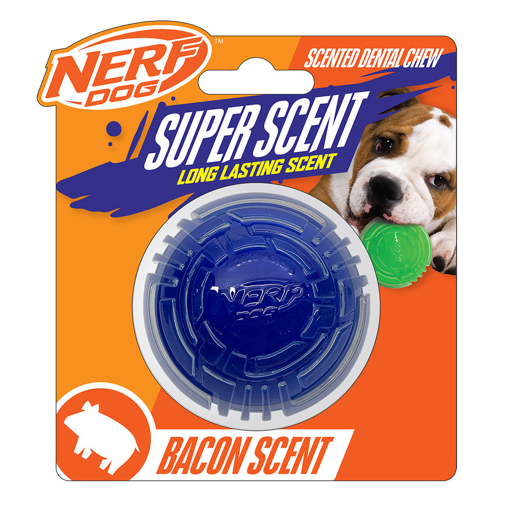 Nerf Dog Super Scent bacon scented ball on its current retail card