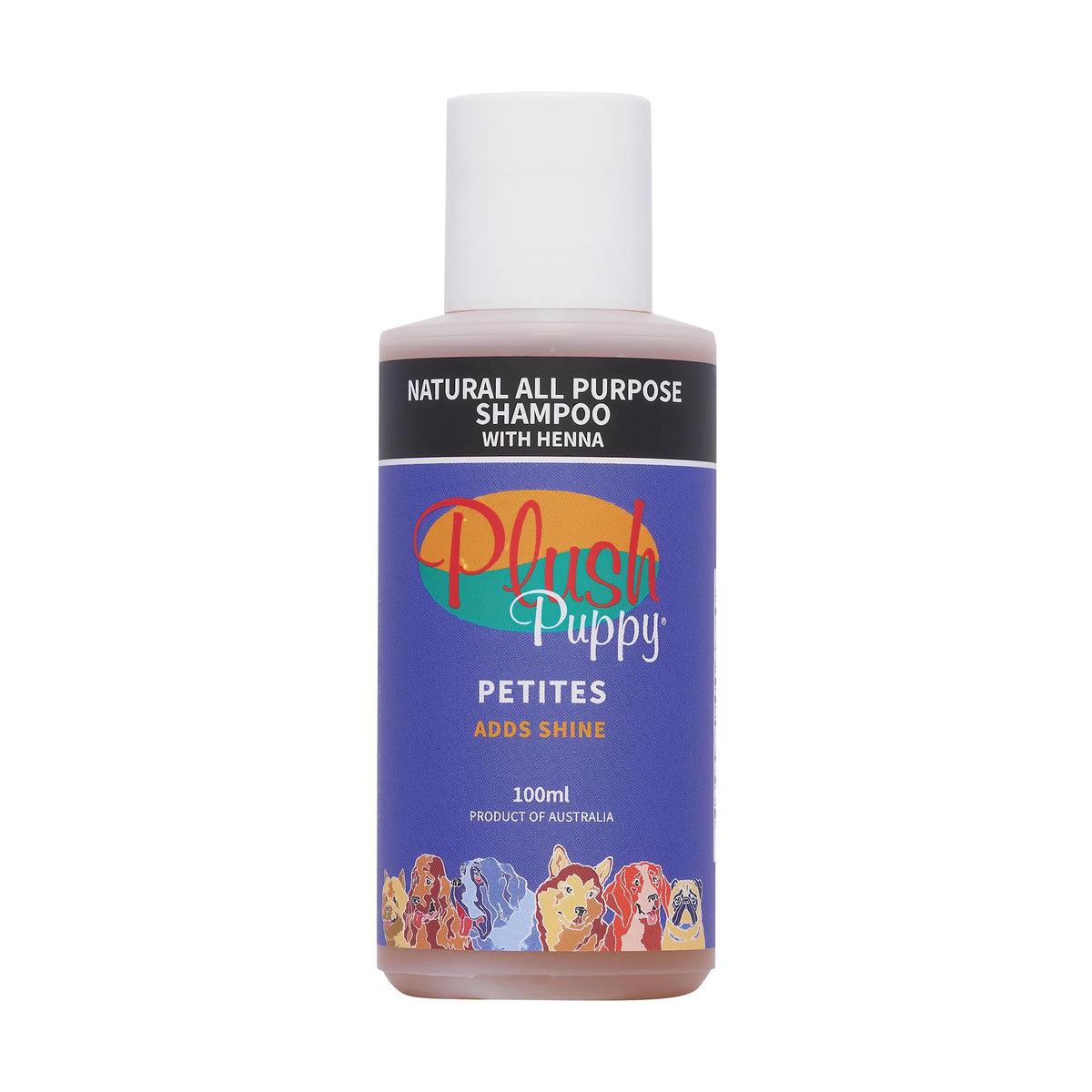 Plush Puppy Natural All Purpose Shampoo with Henna 100ml Petite – front of bottle