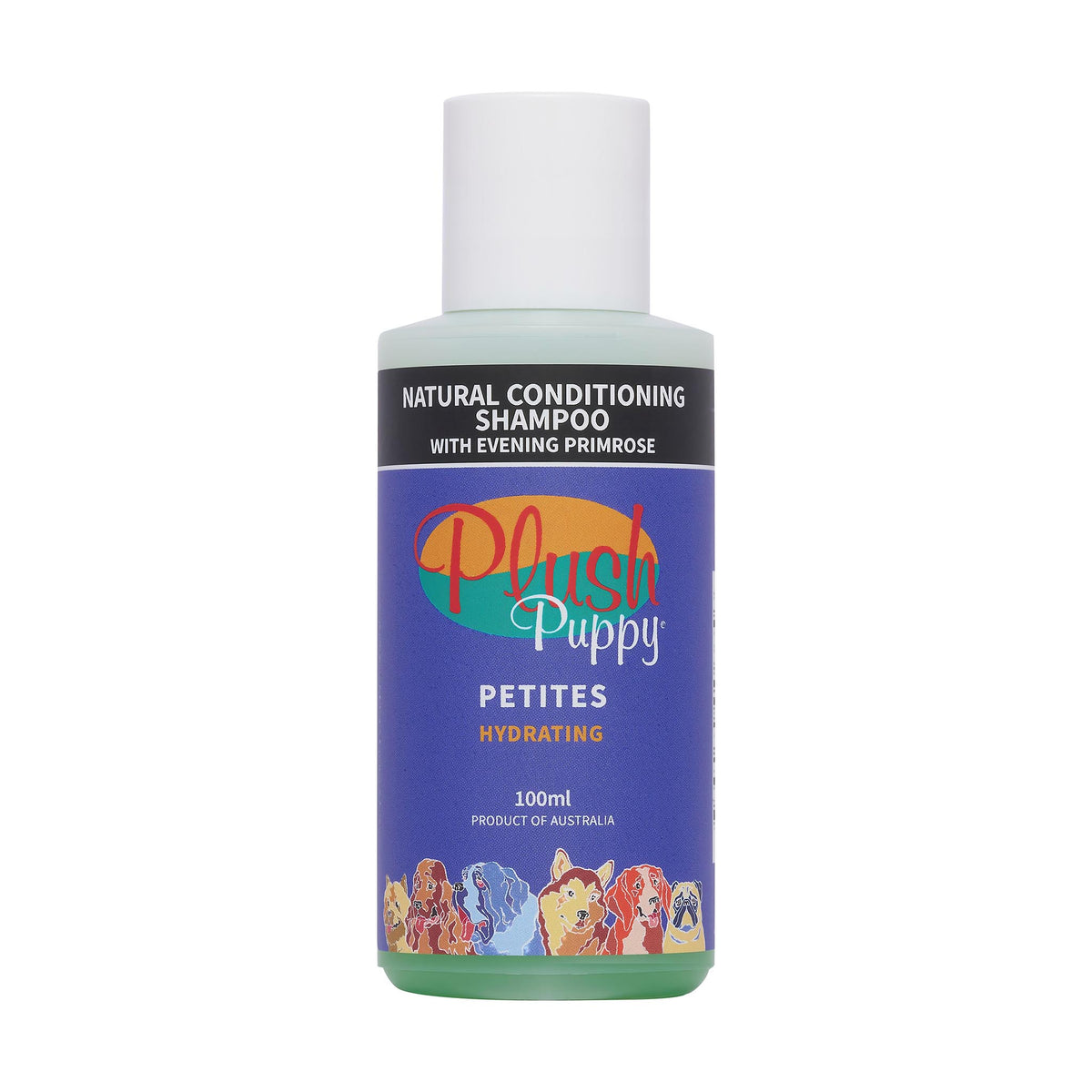 Plush Puppy Natural Conditioning Shampoo with Evening Primrose 100ml Petite – front of bottle