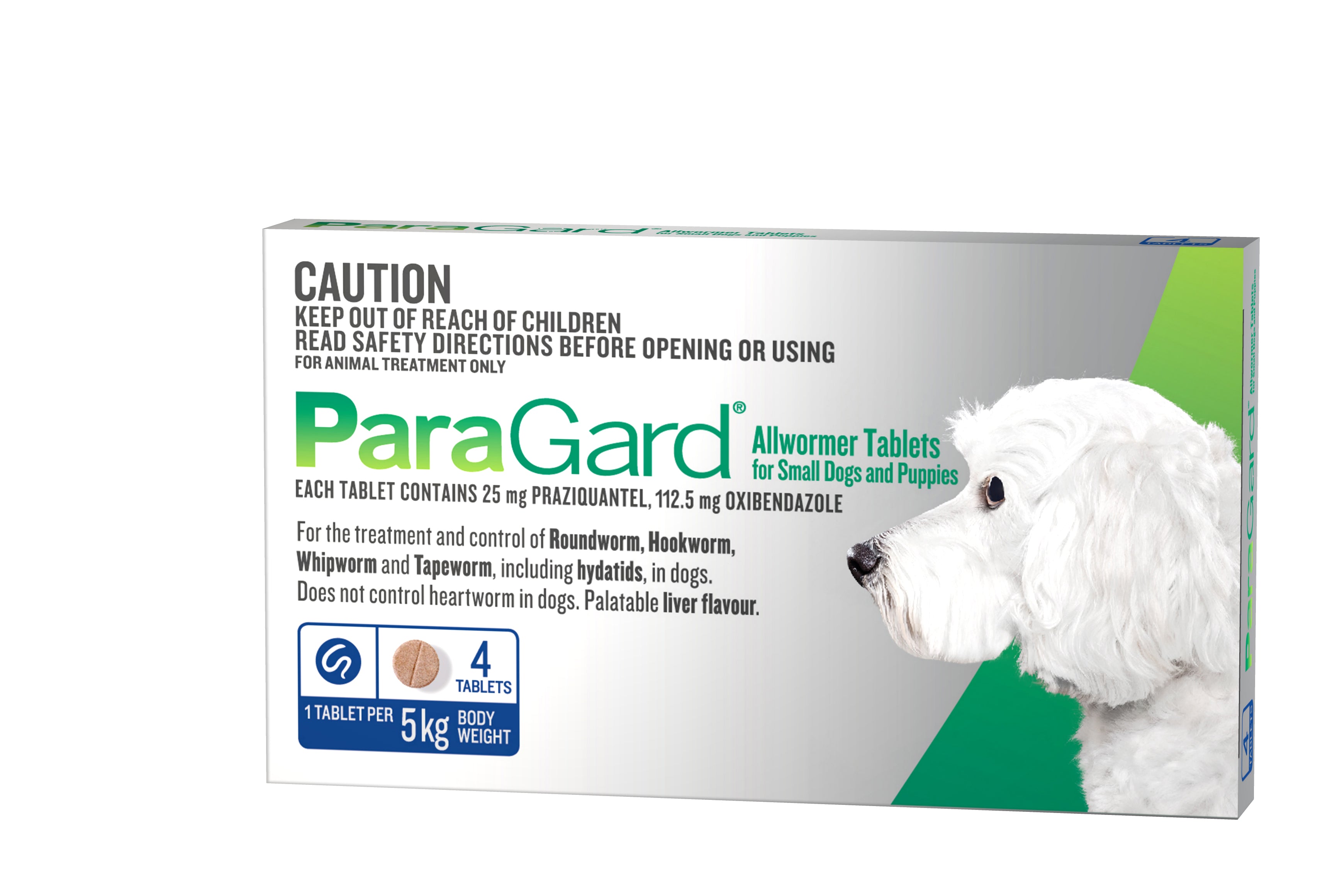 ParaGard Allwormer Tablets for Dogs - Small(up to 5KG) 4 Pack | PeekAPaw Pet Supplies