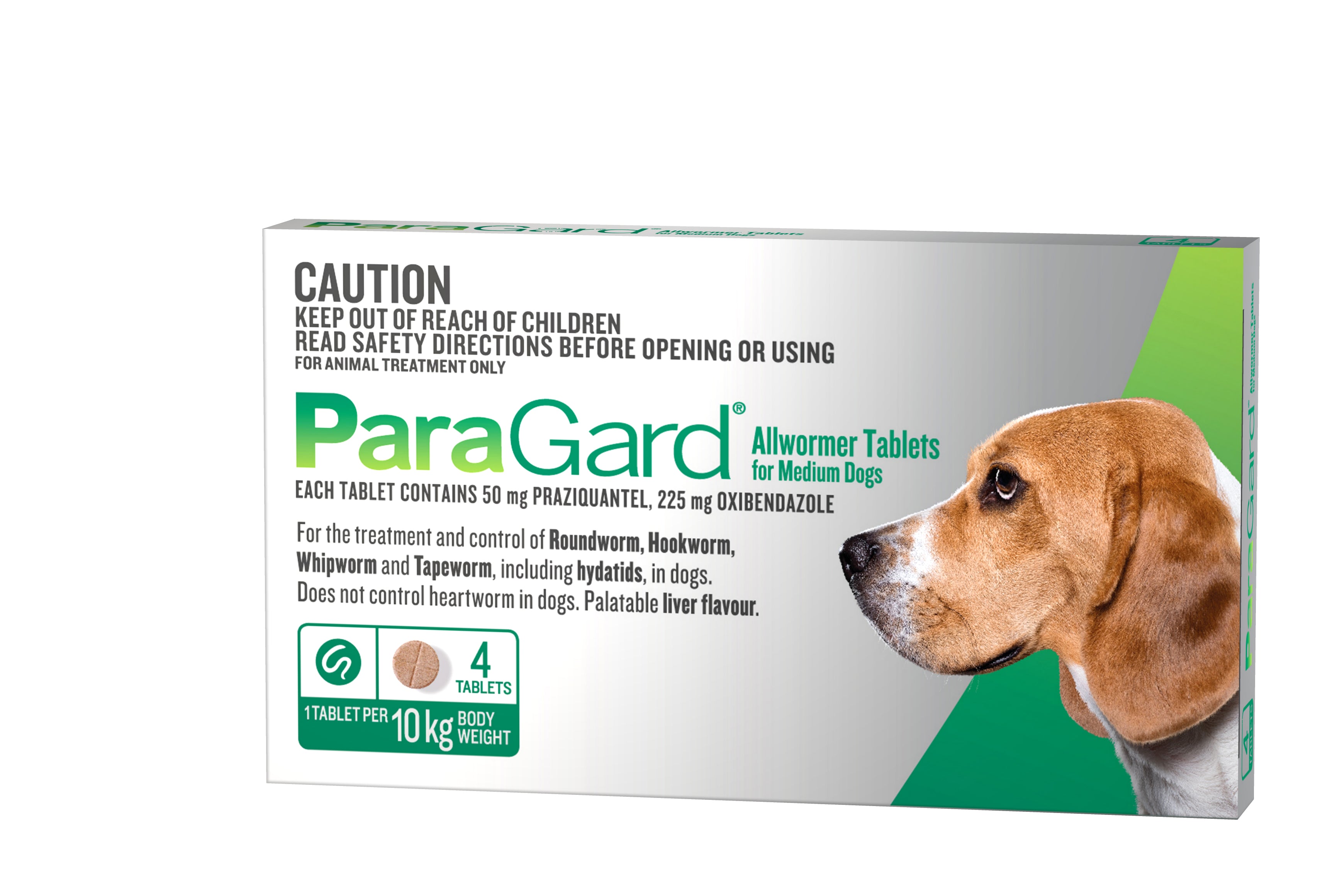 ParaGard Allwormer Tablets for Dogs - Medium(5-10KG) 4 Pack | PeekAPaw Pet Supplies