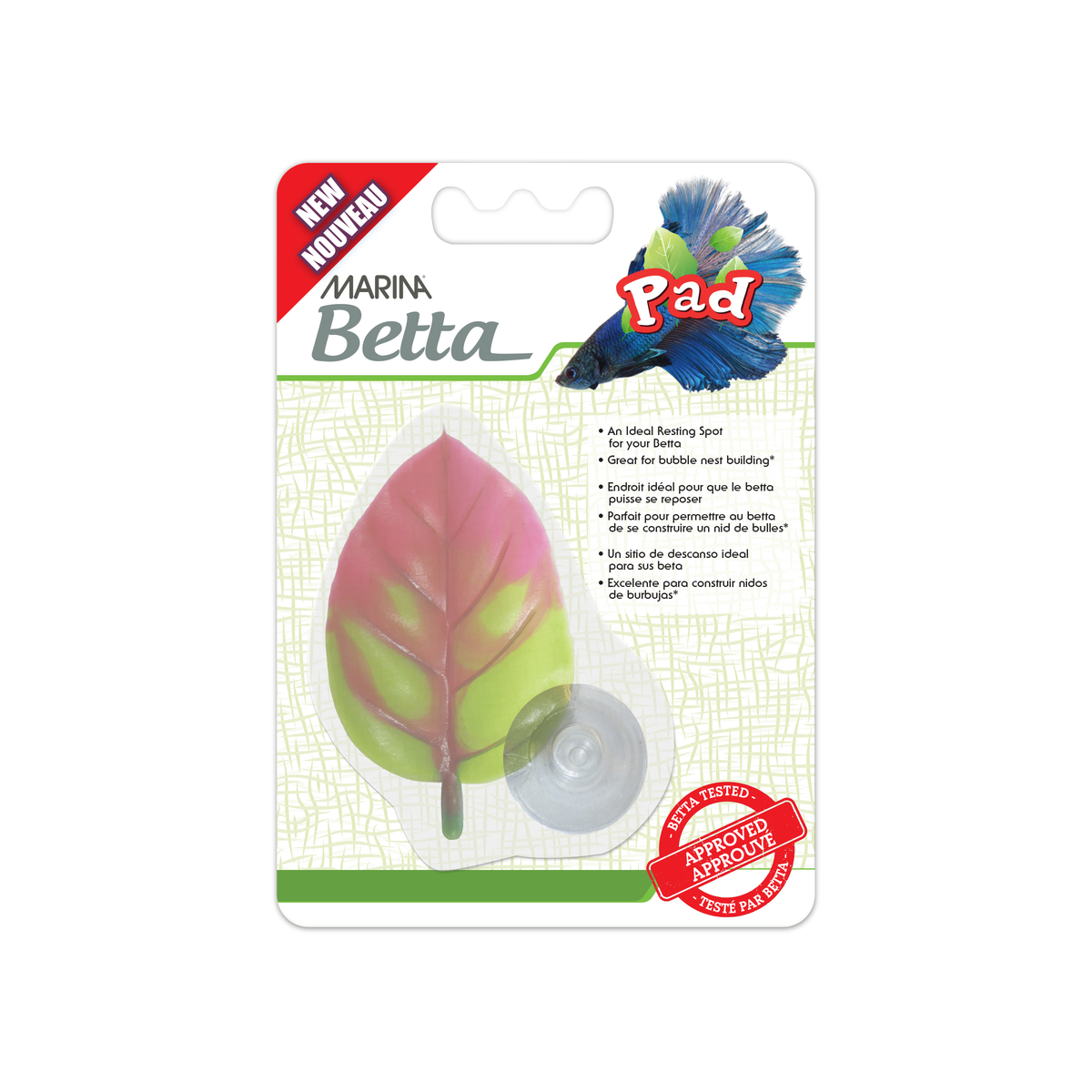 Marina Betta leaf pad, green artificial resting leaf