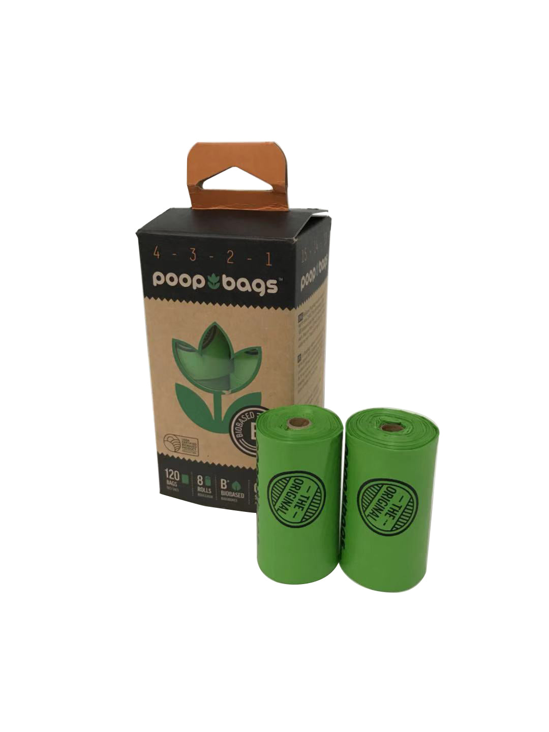 The Original Poop Bags Dog Waste Bags 8 Roll Pack Orange Scented