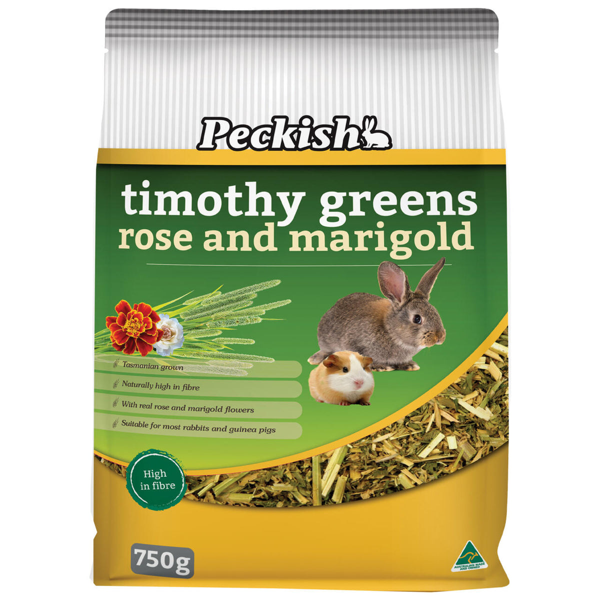 Peckish Timothy Greens Rose & Marigold Small Animal Food 1.2kg bag front | PeekAPaw Pet Supplies