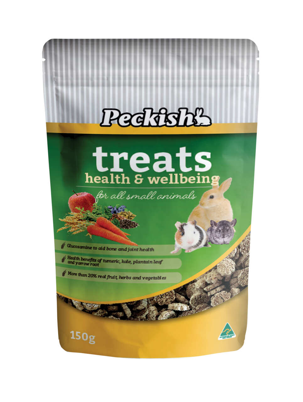 Peckish Health & Well Being Small Animal Treat 200g pack front | PeekAPaw Pet Supplies