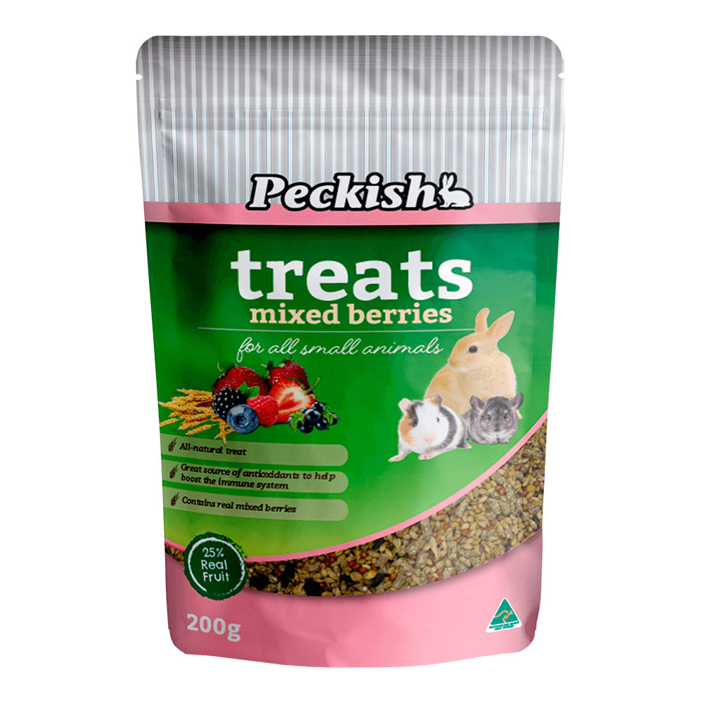 Peckish Small Bird Mixed Berries Treats 200g pack front | PeekAPaw Pet Supplies