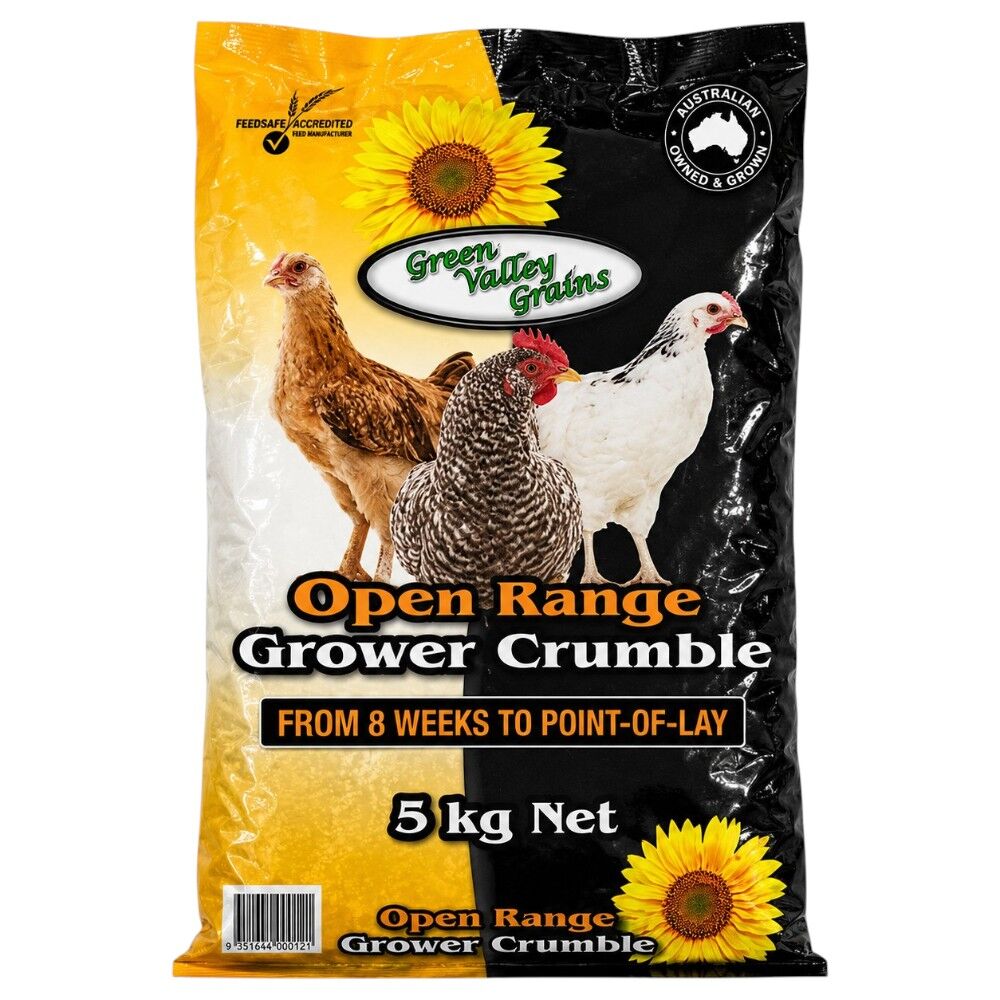 Green Valley Open Range Pullet Grower Crumbles Poultry Feed product pack shot