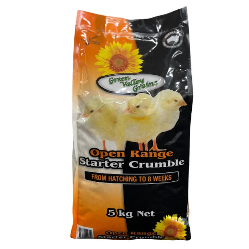 Green Valley Open Range Pullet Starter Crumbles 5kg pack