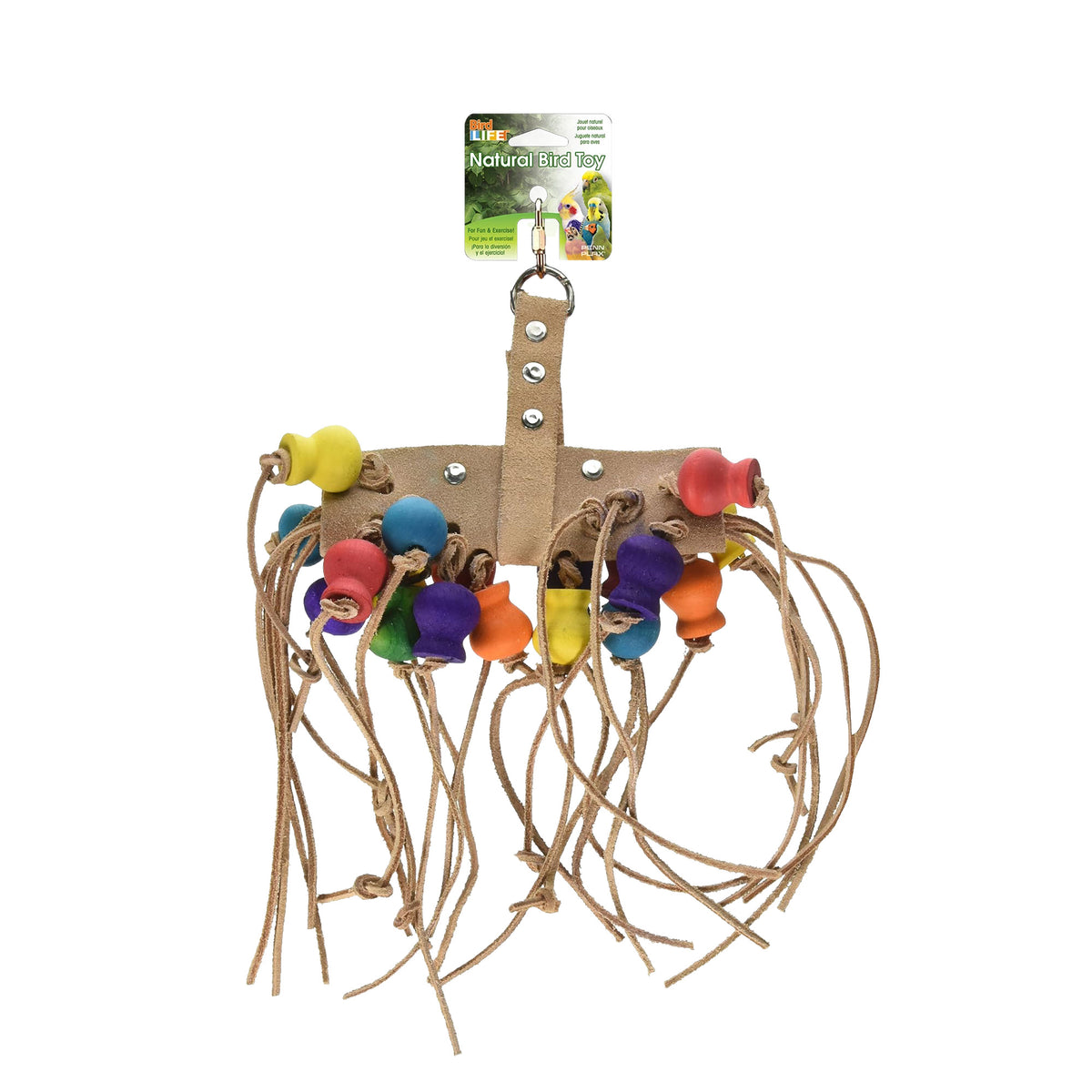Penn Plax Parrot Leather Kabob Bird Toy | PeekAPaw Pet Supplies