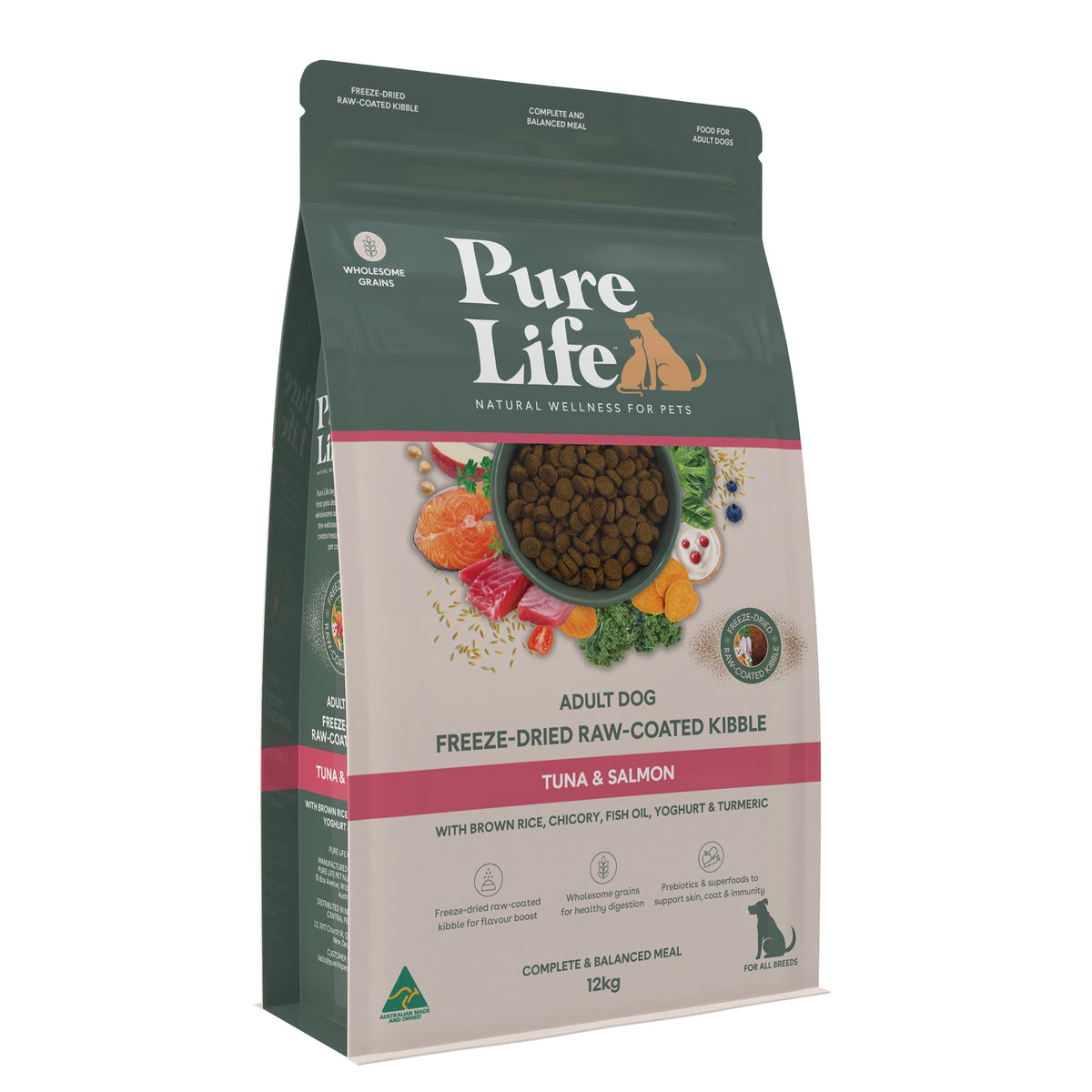 Pure Life Freeze-Dried Raw-Coated Adult Tuna & Salmon 12kg bag