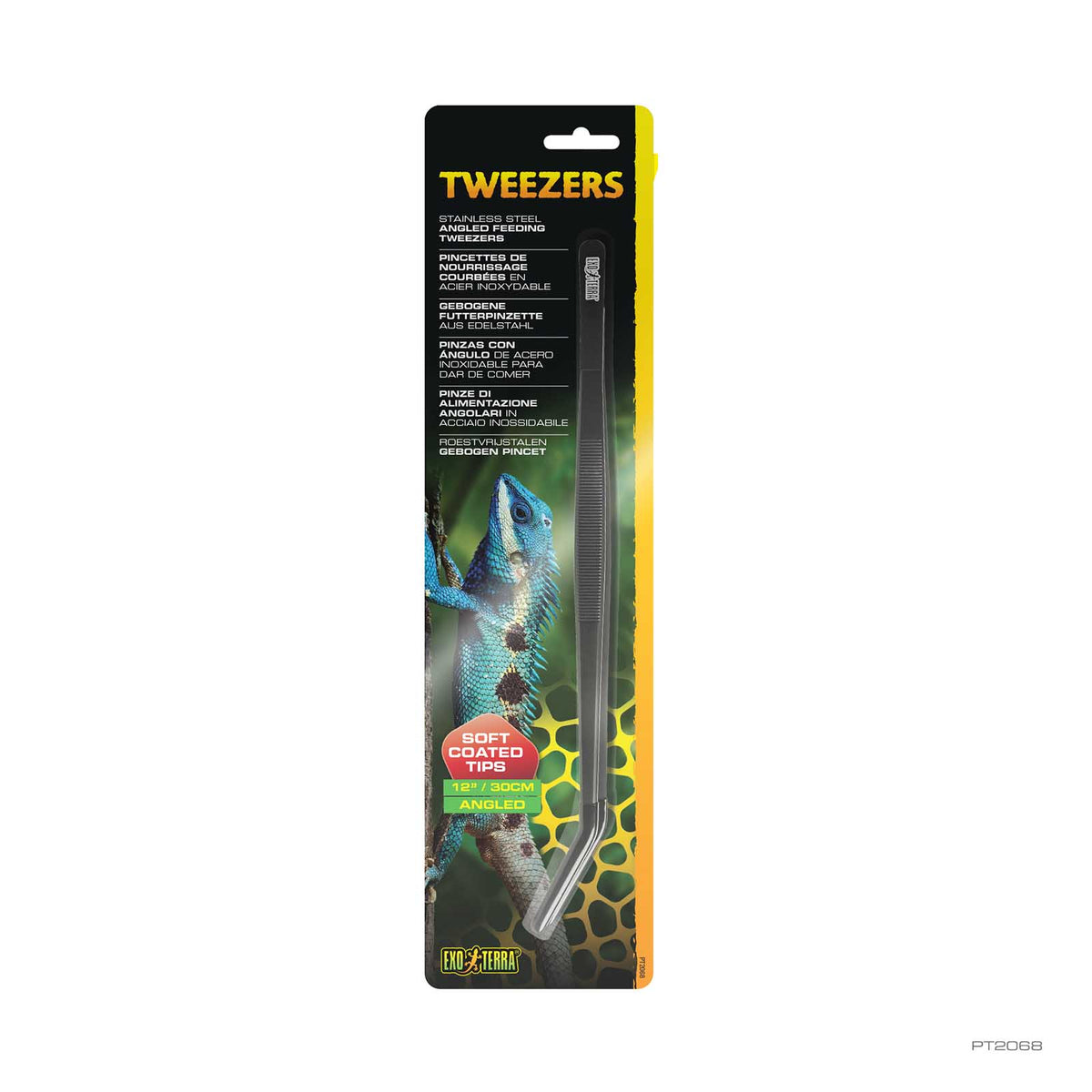 Exo Terra Stainless Steel Tweezers angled 30cm, item PT2068 | PeekAPaw Pet Supplies