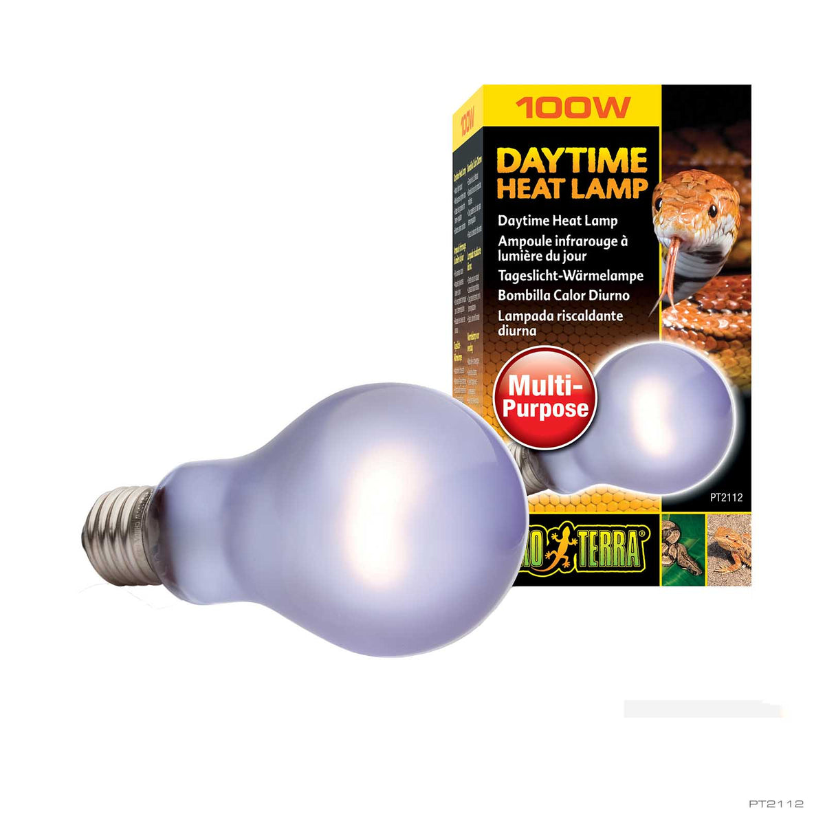 Exo Terra Day Glo Daytime Heat Lamp 100W neodymium daylight bulb | PeekAPaw Pet Supplies