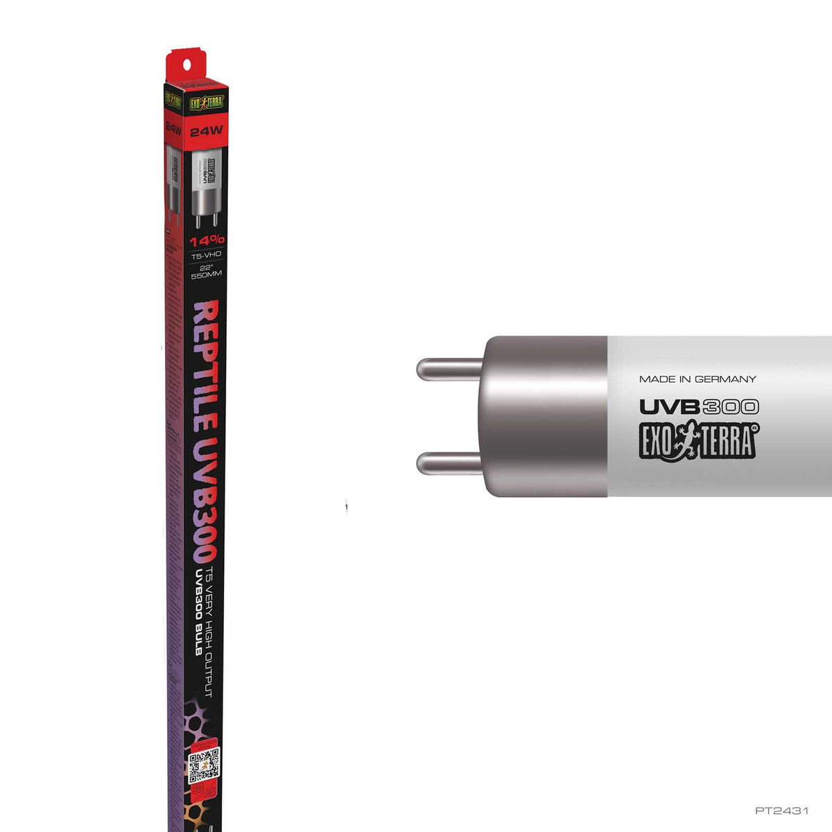 Exo Terra Reptile UVB300 T5 VHO bulb 24W in retail packaging