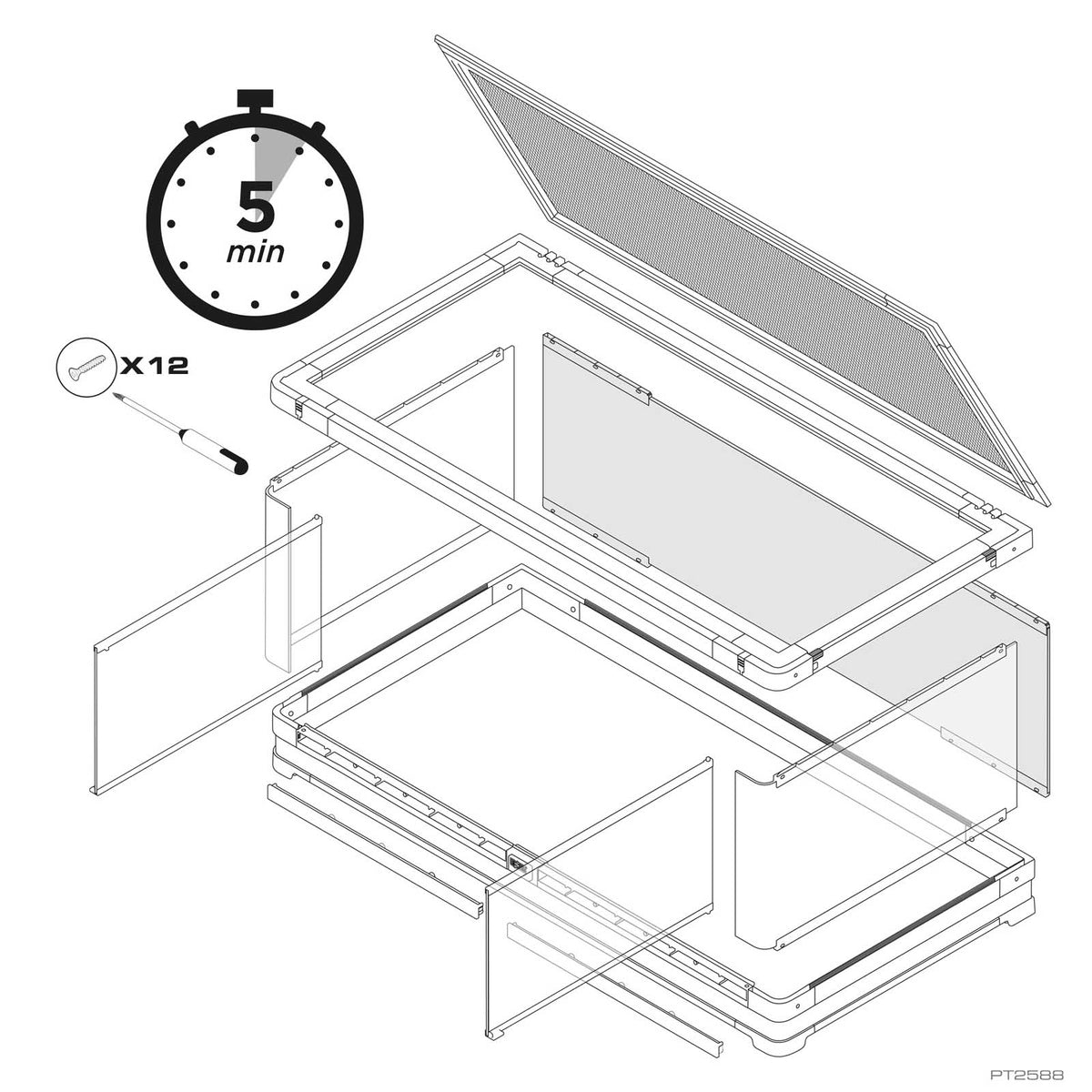 Exo Terra Vista Glass Terrarium - Vista 120, 120 x 60 x 45cm, part PT2588, product view 3 | PeekAPaw Pet Supplies