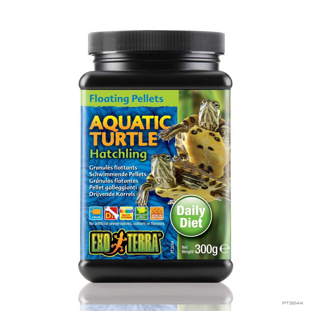 Exo Terra Turtle Food Hatchling Floating Pellets 300g, item PT3244 | PeekAPaw Pet Supplies