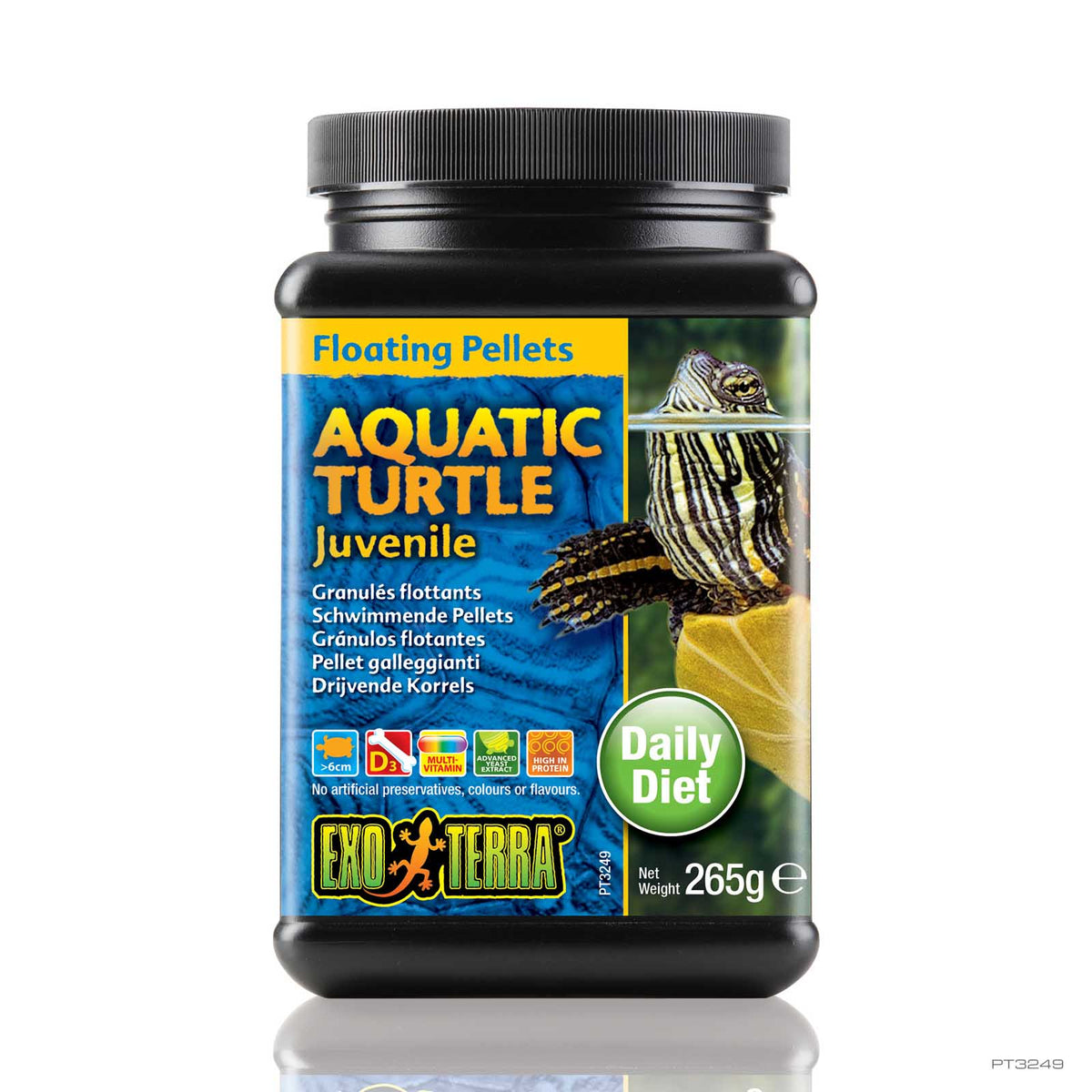 Exo Terra Turtle Food Juvenile Floating Pellets 265g, item PT3249 | PeekAPaw Pet Supplies